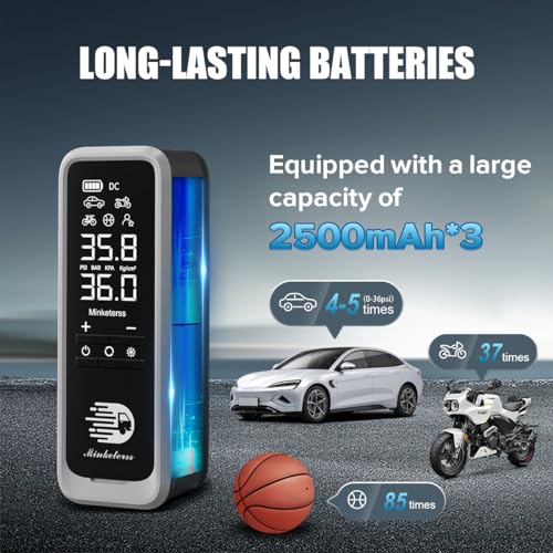 Tire Inflator Portable Air Compressor/Pump for Car Tires w/Digital Tire Pressure Gauge - Air Compressor (160 PSI) - Motorcycle, Electric Bike Pump and Bicycle Pump w/LED Light - style: black & gray 1