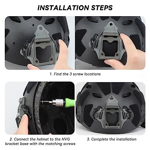 Tactical Helmet NVG Mount Shroud Steel Sports Camera Bracket Base for Fast Helmet - color: Grey