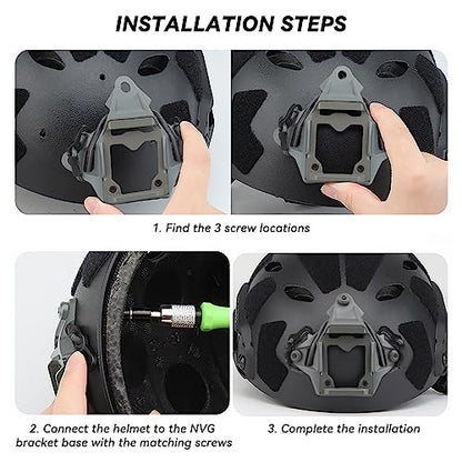 Tactical Helmet NVG Mount Shroud Steel Sports Camera Bracket Base for Fast Helmet - color: Grey