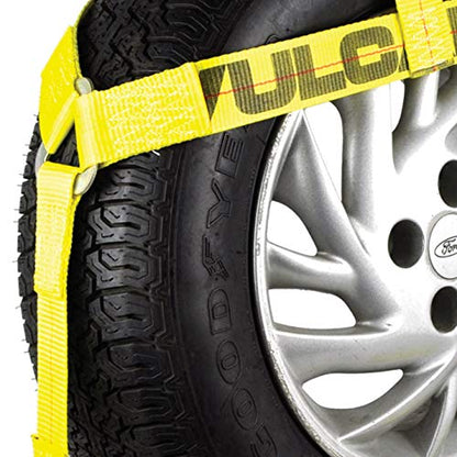 VULCAN Wheel Lift Harnesses with Snap Hooks - Bonnet Style - 2 Pack - Classic Yellow - 1,600 Pound Safe Working Load - size: Classic Yellow