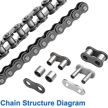#25 Roller Chain - 10 Feet #25 Chain with 10 Connecting Links & Chain Breaker for Go Karts, Mini Bikes, Scooters, Dirt Bikes, Razor Motorcycles, Pocket Bike and Bycicles - 480 Links - size: 480Link