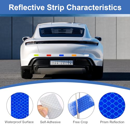 100pcs Reflective Stickers Hi Vis Reflective Tape Outdoor Waterproof Reflective Strips for Bikes Car Trailer Motorcycle Helmet Backpack Mailbox Scooter Golf Cart Clothing Post Red Yellow (100pcs)