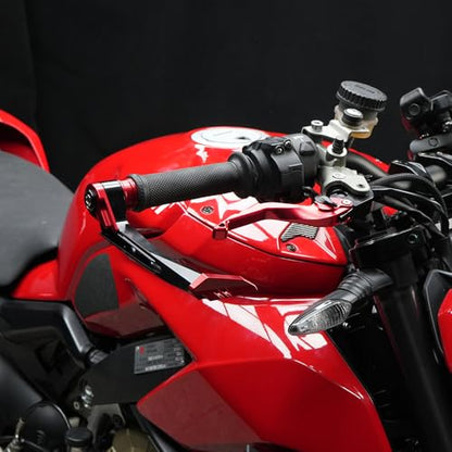 Motorcycle Brake Clutch Lever Guards Bar End Handguard Compatible with H.onda CBR 500R CBR600RR/CBR1000RR | Handlebar Protector CBR125/250R/300R Accessories (red) - color: Red