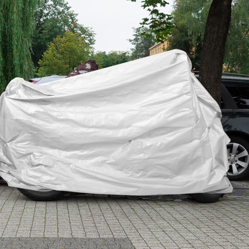 Garneck Electric Bike Cover Scooter Shelter Peva Material Waterproof Dustproof Motorcycle Protector M Size 120x210cm Outdoor Weather-Resistant Full Motorcycle Cover for All-Season Use