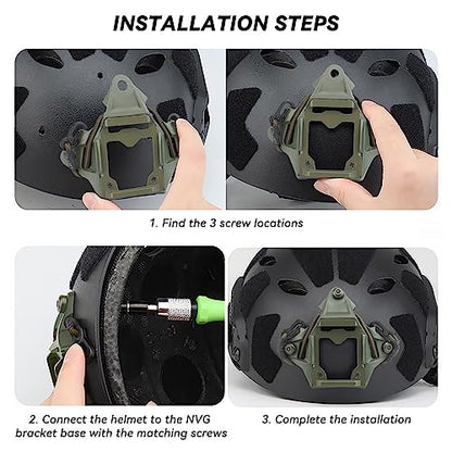 Tactical Helmet NVG Mount Shroud Steel Sports Camera Bracket Base for Fast Helmet - color: Green