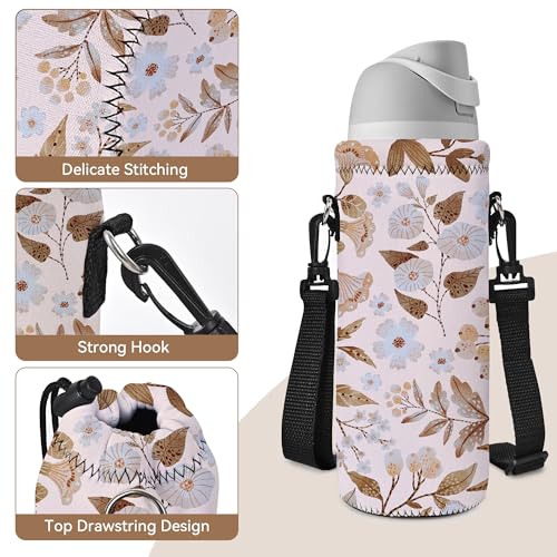 RICHEN Neoprene Water Bottle Carrier Bag with Adjustable Shoulder Strap,Insulated Water Bottle Cover for Stainless Steel/Glass/Plastic Bottles - color: BC-59, size: 750ml