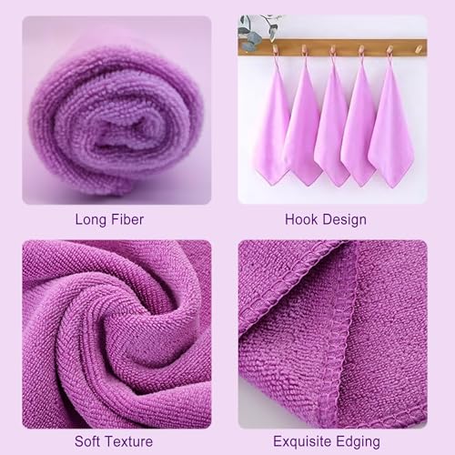 Microfiber Cloth 6Pack Cleaning Rags Absorbant Lint Free Cloth for House, Kitchen, Car, Glass, Stainless Steel, Window, Boat Cleaner-12''x 12''-Purple - color: Purple