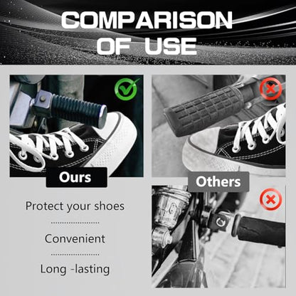 5 Pieces Motorcycle Shifter Shoe Protector - Universal Quick-Fit Riding Footwear Boot Protector,Non-Slip Rubber Gear Shift Cover,Unisex Motorcycle Accessory (Black)