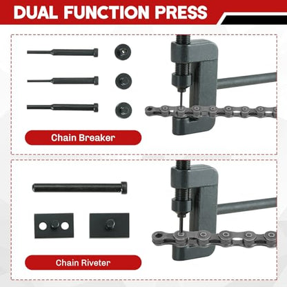 Motorcycle Chain Breaker Kit | 13PCS Chain Breaker Rivet Cutter Chain Link Cutter Removal Tool Chain Cutter and Riveter Kit for Motorcycle, Bike, ATV