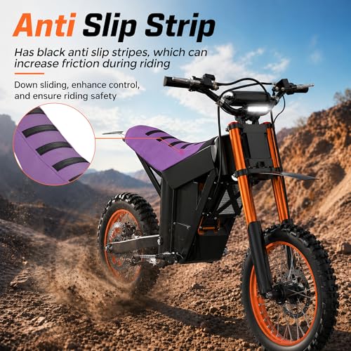 Electric Dirt Bike Seat Cover for Tutti Soleil 01,Black Stripe Non-Slip Motorcycle Cushion Cover for Tuttio Soleil01-Purple - color: Purple