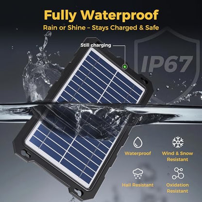 SUNAPEX 12V Solar Battery Charge: 8W Waterproof Portable Solar Panel Kit - Battery Maintainer Trickle Charger - with Upgrade Built in Charge Controller for Car Boat RV Trailer Automotive Motorcycle - size: 8W