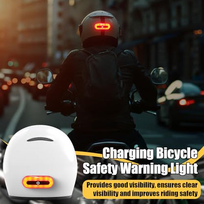 Tujoe 2 Set Motorcycle Bike LED Red Rear Helmet Light Rechargeable Bicycle Safety Warning Helmet Tail Lights with USB Chargeable Cable, Safety Warning Night Lamp for Night Riding - style: 4 Lighting Modes