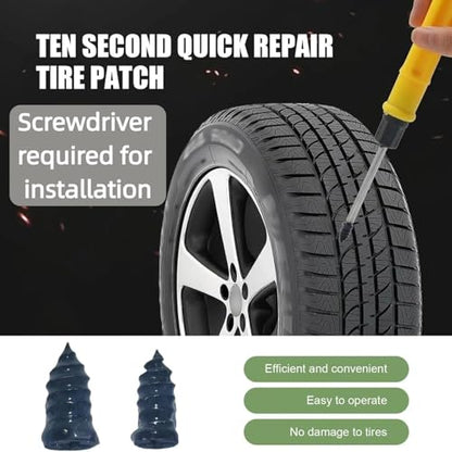 60PCS Tire Repair Rubber Nail, Vacuum Tire Repair Spiral Rubber Screws Kit, Self-Service Tire Screw Plugs Quick Repairs Tool for Car, Motorcycle, Truck, Tractor Tires Puncture Repair - size: 60 PCS