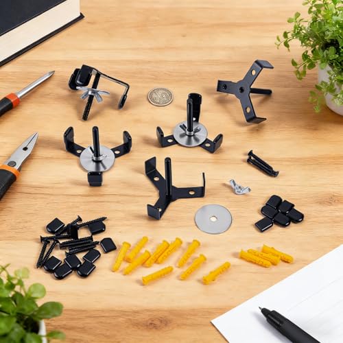 8PCS Hidden Football Helmet Wall Mount Display Floating Football Helmet Shelf Case Stand Heavy Duty Metal Hanger Holder for Full and Mini Helmets