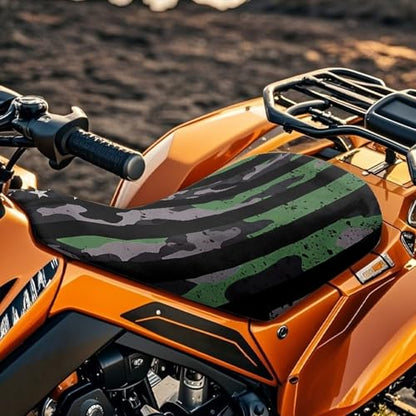 SEANATIVE ATV Seat Covers Four-Wheeler Seat Cover Waterproof Polyester Four Wheeler Accessories Camo US Flag Print Motorcycle Cushion Protector ATV Breathable Padded - color: Camo US Flag Print