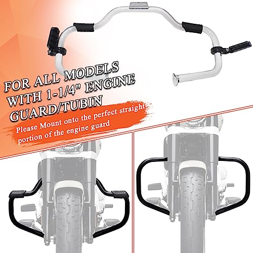 FOVPLUE 1.25" Highway Footpegs, Adjustable Footrest w/Mounting P-Clamps for Harley Touring Softail Dyna Sportster Honda Kawasaki Suzuki Yamaha Indian Victory w/1-1/4" Engine Guard, Gloss Black#3 - color: GLOSS BLACK P-CLAMPS