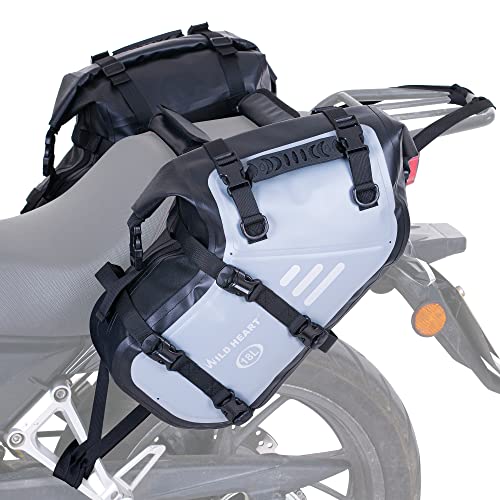 WILD HEART Motorcycle Side Saddlebags 36L (18L*2) Waterproof Pannier Bag Trunk Motorcycle Accessory - color: 36L Grey, size: 36L