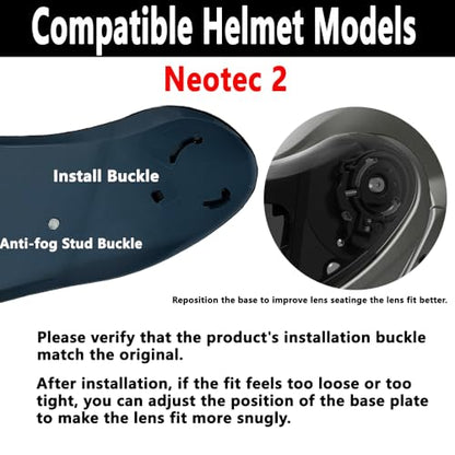 Neotec 2 Helmet Visor Replacement for,CNS-3 UV Protection Helmet Face Shield Compatible with SHOEI Neotec 2(Revo Deep Red) - color: Revo Deep Red- Day Use