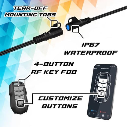 XKmax LED Motorcycle Underglow Light Kit w/RGBW Color Chasing | App-Controlled (Advanced Engine + Underglow + Accent Kit) - size: Advanced Engine + Underglow + Accent Kit