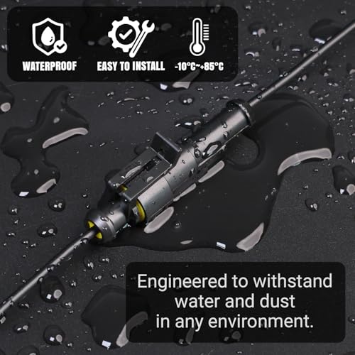 TMH 1 Pin Connector 22 AWG - 1 Wire 13cm. Waterproof Connectors Automotive Electrical Connectors Male and Female 1 Way with Heat Shrink Tubing for Car Truck Boat (10 Sets) - size: 1 Pin - 10 Sets