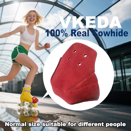 100% Real Cowhide | Toe Cap Guard Protectors | Roller Skate Derby Speed 1 Pair(Wine Red Color) - color: Wine Red Color