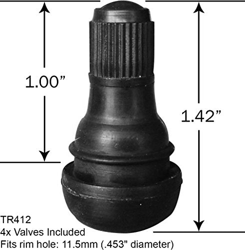 Tire Valve Stem Tool Remover & Installation - 4x Shorty BRASS Core Valve Stems, EASILY REPLACE Your Old Tubeless Valve Stems, 2x Valve Core Remover Caps, Removal & Installer Replacement Kit, OEM Grade
