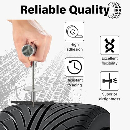 Sixzoo 30 PCS Tire Plugs Heavy Duty, 4" X 0.24" Tire Repair Plugs, Rubber Tires Plug, Tires Repair Strings for Tubeless Puncture Car, RV, SUV, ATV, Motorcycle, Truck,Tractor (Black) - color: black