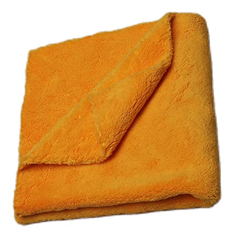 SOFTBATFY Plush Edgeless Microfiber Towel for Car, Soft Drying Wash Detailing Buffing Polishing Towel, 500 GSM 6Pack 16 x 16inches (Orange, 6Pack) - color: Orange