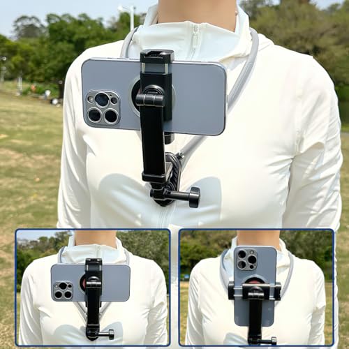 Neck Mount for Action Camera with Air Cushion, POV Hands Free Mount with Adjustable Chest Strap, First Person View Stabilizer Compatible for GoPro, DJI, Insta360 and Most Action Cameras