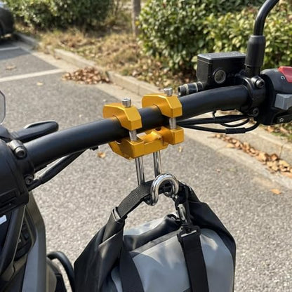 Motorcycle Hook Aluminum Alloy Luggage Hanger Helmet Holder Simple Installation Portable Storage Suitable for Outdoor Riding Hiking, Gold