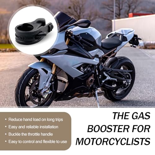 2 PCS Motorcycle Throttle Modification Aid, Throttle Assist Cruise Control Handle Effort-Saving Support Clamp, Accelerator Handle Rocker Bracket, Universal for Most Motorcycles (Black)