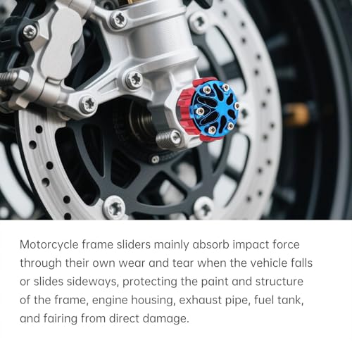Windance 2pcs Aluminum Alloy 16 mm Front Wheel Frame Sliders for Motorcycles Motocross Moped Scooters Dirt Pit Bikes, Front Fork Anti Crash Sliders (Red,16mm)