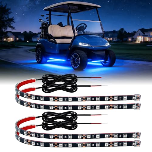LED Strip Lights 12V Cuttable IP68 Waterproof 12 Inch Interior Exterior Underbody Light for Car SUV Truck Motorcycle Boat Golf Cart 18 SMD 5050 Blue 4 Pack - color: blue, size: 12inch