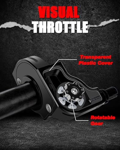 JFG RACING Dirt Bike Visual Throttle Tube Assembly + Cable + Grips 22mm 7/8'' Universal Twist Throttle for Most Motorcycle Pit Bike Mini Bike ATV Scooter, BLACK