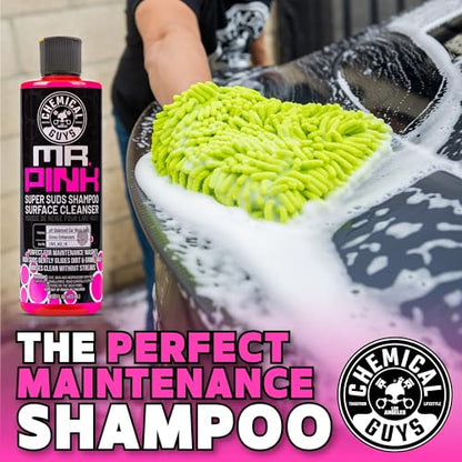 Chemical Guys Mr. Pink Car Wash Soap - 64 oz Super Suds Foaming Car Wash Soap for Cannon, Blaster, or Bucket Washing - pH Balanced, Safe on Wax, Sealant, Ceramic, and Clear Coat Finishes - size: 64 Fl Oz (Pack of 1), style: MR. PINK