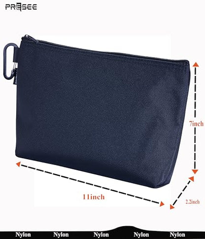 Tool Pouch Zipper Small Tool Bag Pouches Organizer Bag with Metal Carabiner, Nylon 1680D Heavy Duty for Wrenches, Screwdrivers, Pliers, Stationery & Office Supplies Pack of 1, Black, 11 Inch - color: 1 Pack, 11" Black