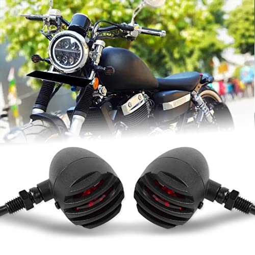 DREAMIZER Motorcycle Turn Signal Lights Black Bullet Driving Indicator Lights Brake Lamp Compatible with Intruder Volusia VS 700 750 800 1400 1500 - Red Light - color: Red Light