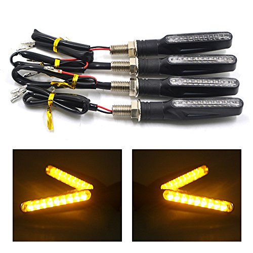4Pcs Motorcycle LED Turn Signal Lights Blinkers Indicator Lights (Amber) - color: Amber