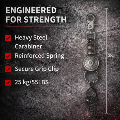 Heavy Duty Glove & Hat Clip with Carabiner, All-Metal Spring Clamp Work Glove Holder for Tool Belt, Harness, Backpack - style: Concho