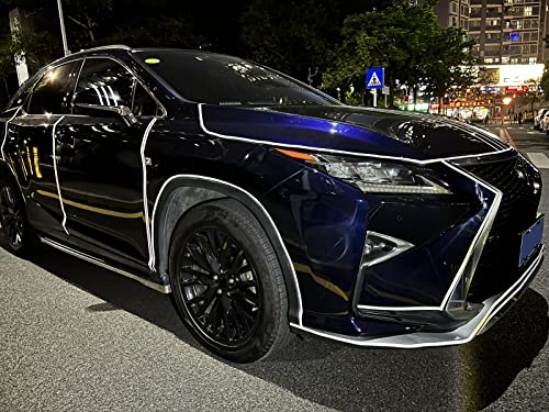 0.4" X148'' Car Reflective Body Rim Funny DIY Stickers Warning Safety Auto Motorcycle Bike Decal Body Cover Decoration Strip(White) - color: White