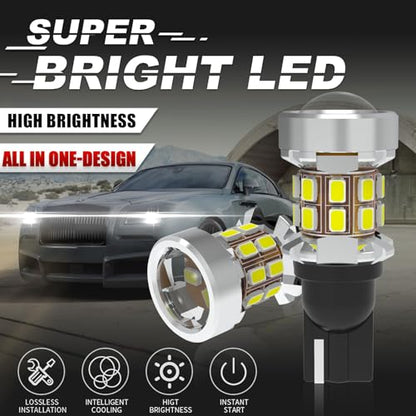 912 921 LED Bulb Reverse Light Bulb, 600% Brighter T15 906 904 916 W16W for Backup Lights with Projector, 6000K White Non-polarity Replacement Trunk Cargo 3rd Brake Stop Lights, Pack of 2 - size: 921/912