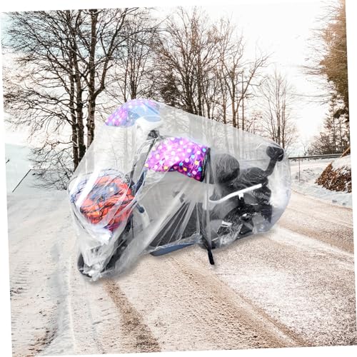 Disposable Waterproof Motorcycle Cover 4-Pack Clear Plastic Bike Protective Covers for Outdoor All-Weather Use 90.55X47.24X19.68In - size: L