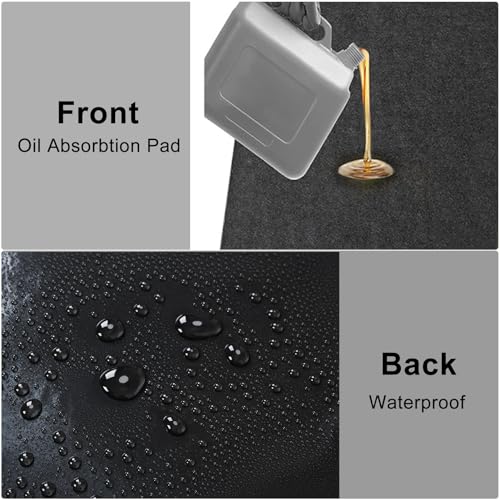 Garage Floor Mat for Under Car, 7.3 x 17 Ft Parking Rug with Waterproof Backing, Non-Slip Surface, Absorbent Oil Spill Pad for Driveway, Workshop and Motorcycle Repair (Dark Grey)