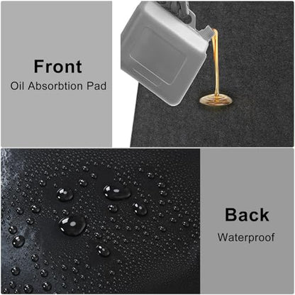 Garage Floor Mat for Under Car, 7.3 x 17 Ft Parking Rug with Waterproof Backing, Non-Slip Surface, Absorbent Oil Spill Pad for Driveway, Workshop and Motorcycle Repair (Dark Grey)