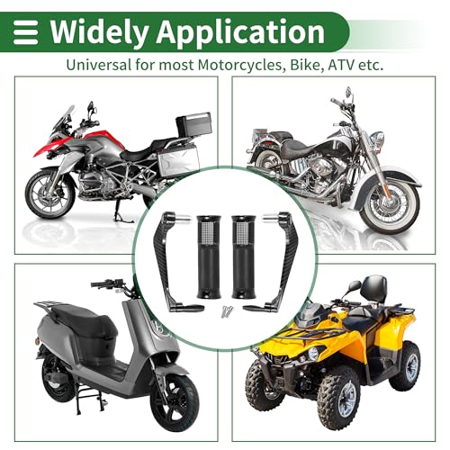 7/8" 22mm 15/16" 24mm Motorcycle Hand Grips Cover Kit Aluminum Alloy Rubber Handlebar Grips Diamond Pattern Side Checkered Diamond Pattern Black - color: Black