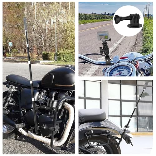Aluminum Motorcycle Bike Handlebar Mount Bundle for Insta360 X5, Bike Mount with Invisible Selfie Stick Rock-Solid Locking for Insta360 X5 X4 X3, DJI OSMO 360, GoPro MAX 2 for Cycling Vlogging