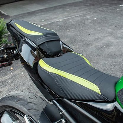 Motorcycle Driver Rider Rear Passenger Seat fit for Z900 Z 900 2017 2018 2019 2020 2021 2022 2023 2024 Pressure Relief Soft Pillion Saddle Cushion Pad, Light Green - color: Front & Rear - Light Green
