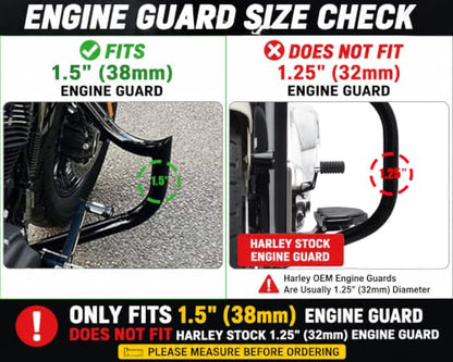 YENHUR 1.5 inches Highway Pegs Kit, Shiny Chrome Finish, Heavy-Duty Steel Clamps, Mini Footboards Fit for Electra Glide Street Road Glide Road King Fat Boy with 1.5" Fatty Engine Guard Crash Bar - color: 1-1/2" Clamps-Chrome