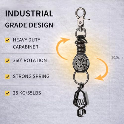 Heavy Duty Glove & Hat Clip with Carabiner, All-Metal Spring Clamp Work Glove Holder for Tool Belt, Harness, Backpack - style: Sigil