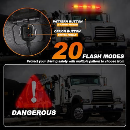 ASPL 26inch 126 LED Emergency Rooftop Strobe Lights Bar w/Controller Double Side Warning Hazard Snow Plow Flashing Light Traffic Advisor Safety Light for Work Trucks Vehicles Tow Pickup(Amber/Red) - color: Amber/Red